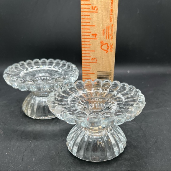 PartyLite CRYSTAL Votive/Taper Candlestick Holders 3'Round 2'T Reversable Set - Picture 10 of 16